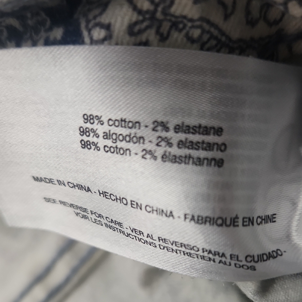 Nine West Blue and White Paisley Skinny Jeans - Picture 6 of 8